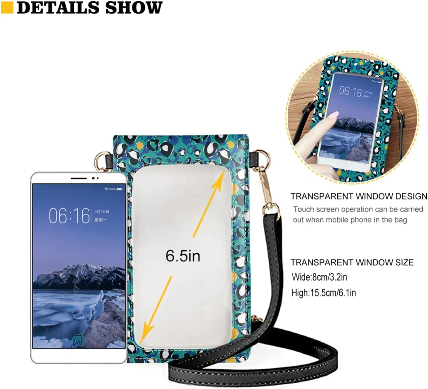 Forchrinse Cute West Highland Cattle Small Crossbody Bag Pu Leather Phone Purse Mini Shoulder Bag Women Touch Screen Bag