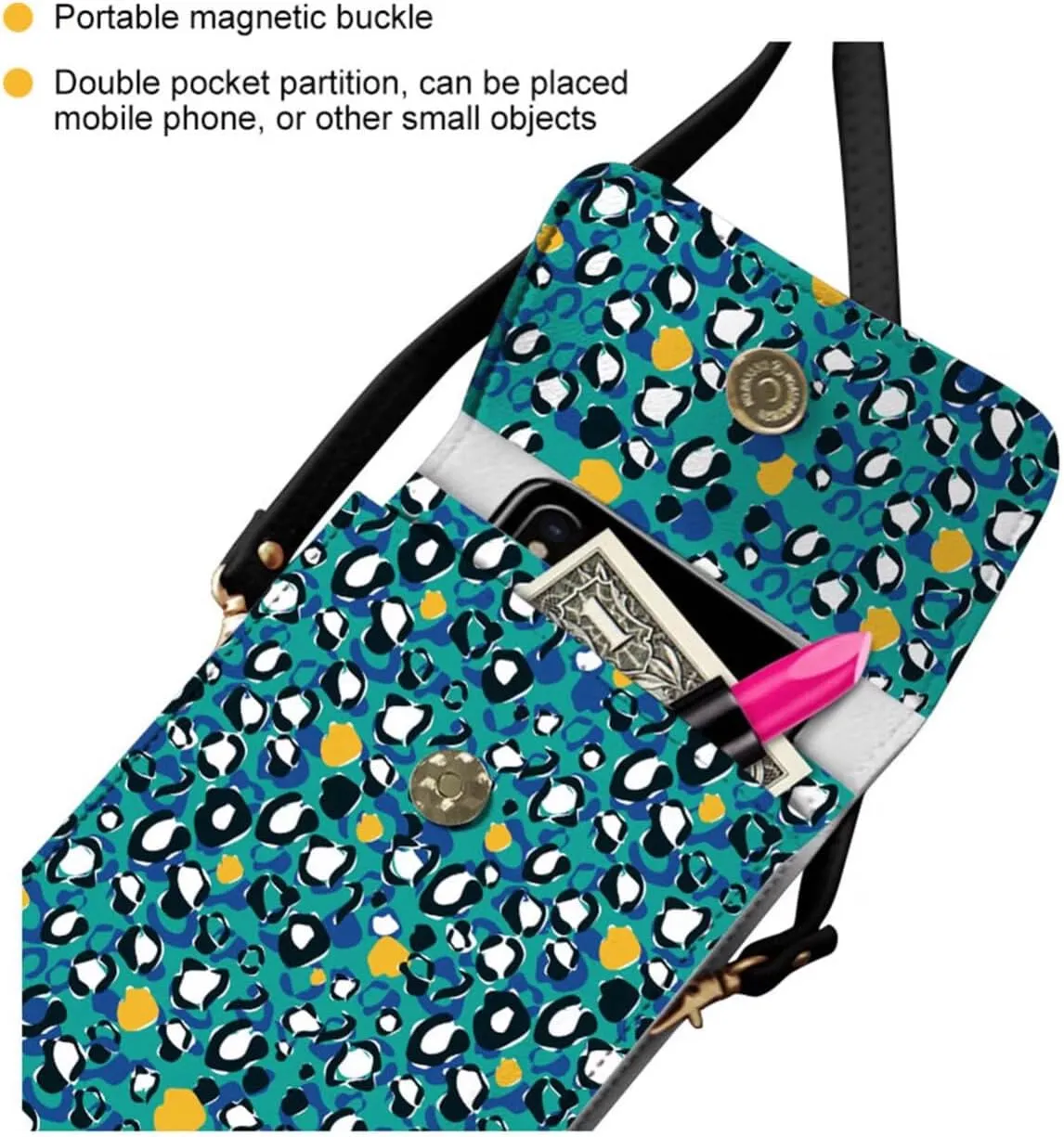 Forchrinse Cute West Highland Cattle Small Crossbody Bag Pu Leather Phone Purse Mini Shoulder Bag Women Touch Screen Bag