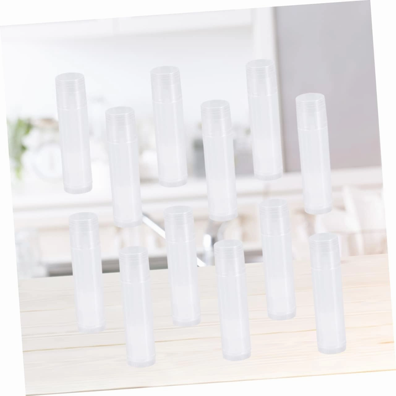 FRCOLOR 100pcs in Bulk Clear Container Clear Lipglosses Plastic Lip Balm Containers Lip Gloss Tubes Refillable Lipstick Container Lipstick Tube Wax Tube Plastic Cap Lip Balm Tube