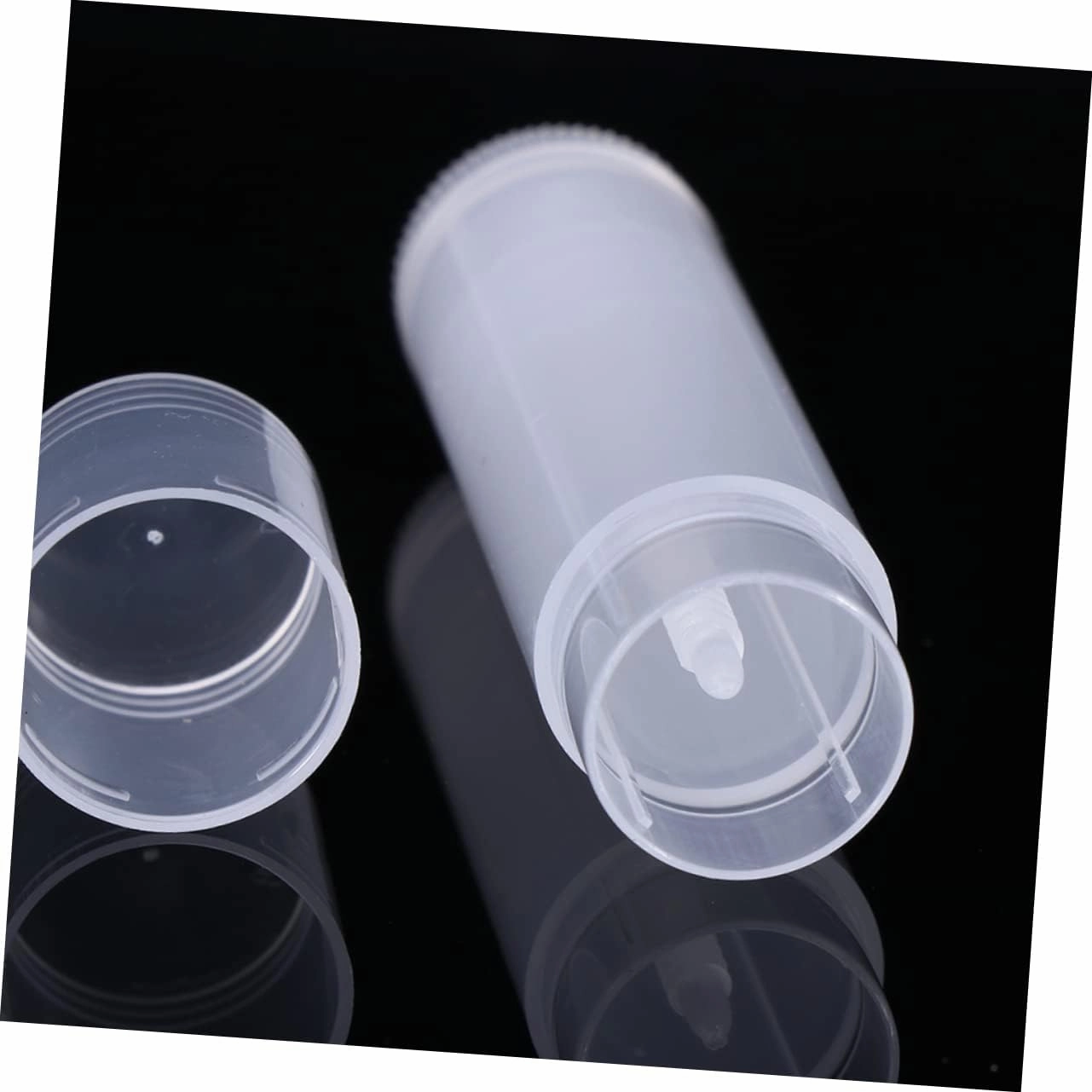 FRCOLOR 100pcs in Bulk Clear Container Clear Lipglosses Plastic Lip Balm Containers Lip Gloss Tubes Refillable Lipstick Container Lipstick Tube Wax Tube Plastic Cap Lip Balm Tube