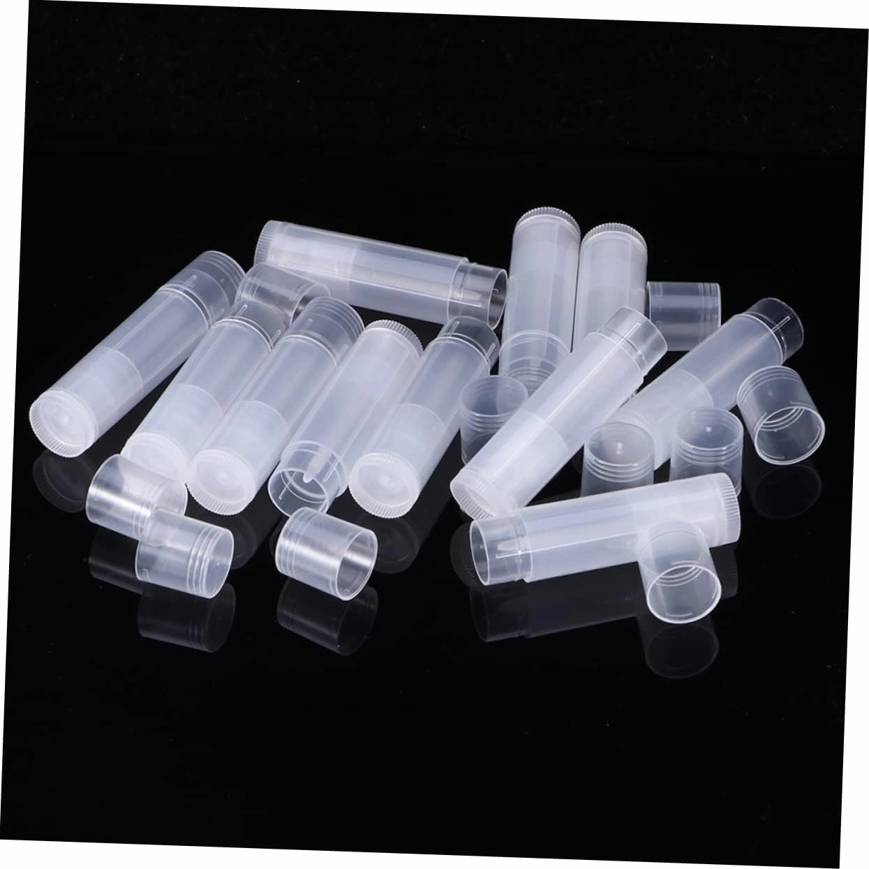 FRCOLOR 100pcs in Bulk Clear Container Clear Lipglosses Plastic Lip Balm Containers Lip Gloss Tubes Refillable Lipstick Container Lipstick Tube Wax Tube Plastic Cap Lip Balm Tube