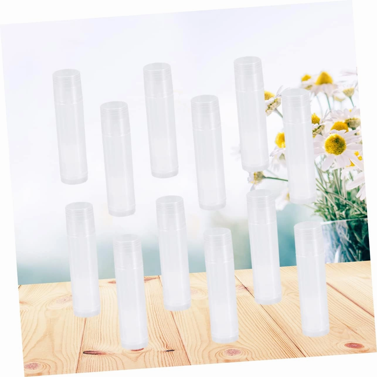 FRCOLOR 100pcs in Bulk Clear Container Clear Lipglosses Plastic Lip Balm Containers Lip Gloss Tubes Refillable Lipstick Container Lipstick Tube Wax Tube Plastic Cap Lip Balm Tube