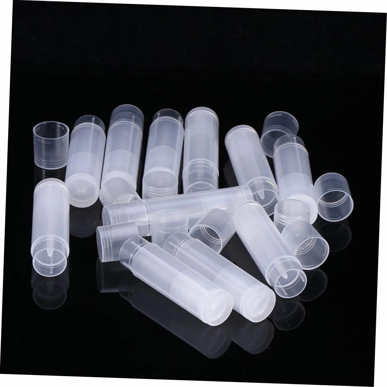 FRCOLOR 100pcs in Bulk Clear Container Clear Lipglosses Plastic Lip Balm Containers Lip Gloss Tubes Refillable Lipstick Container Lipstick Tube Wax Tube Plastic Cap Lip Balm Tube