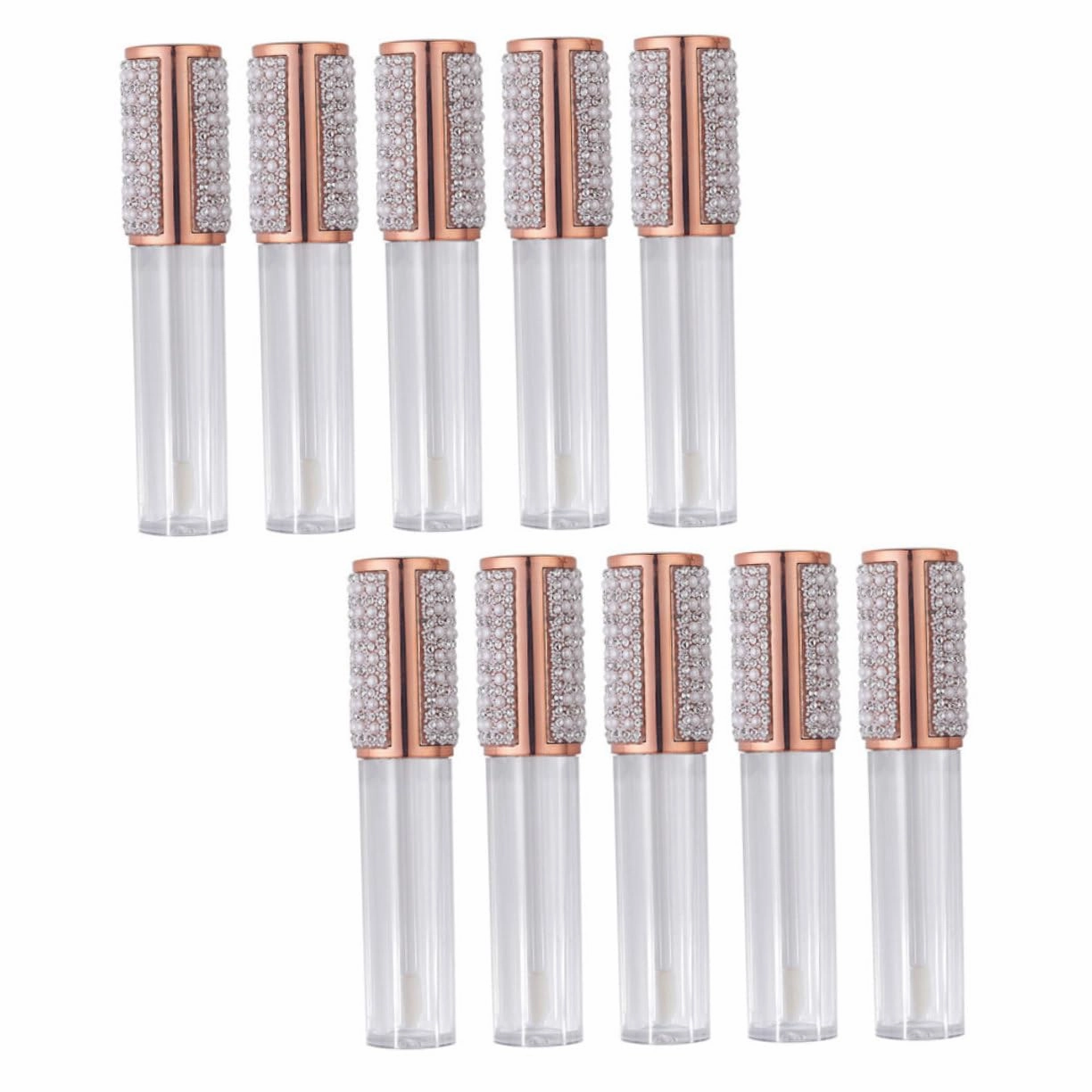 FRCOLOR 10pcs Lipstick Lip Gloss Lip Tube Cosmetic Jar Refillable Lipstick Bottle Lip Liner Base Makeup Lip Gloss Vials Clear Lip Gloss Glowy Tint Little Jars of Lipstick Juicy Kits Glass