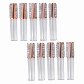 FRCOLOR 10pcs Lipstick Lip Gloss Lip Tube Cosmetic Jar Refillable Lipstick Bottle Lip Liner Base Makeup Lip Gloss Vials Clear Lip Gloss Glowy Tint Little Jars of Lipstick Juicy Kits Glass