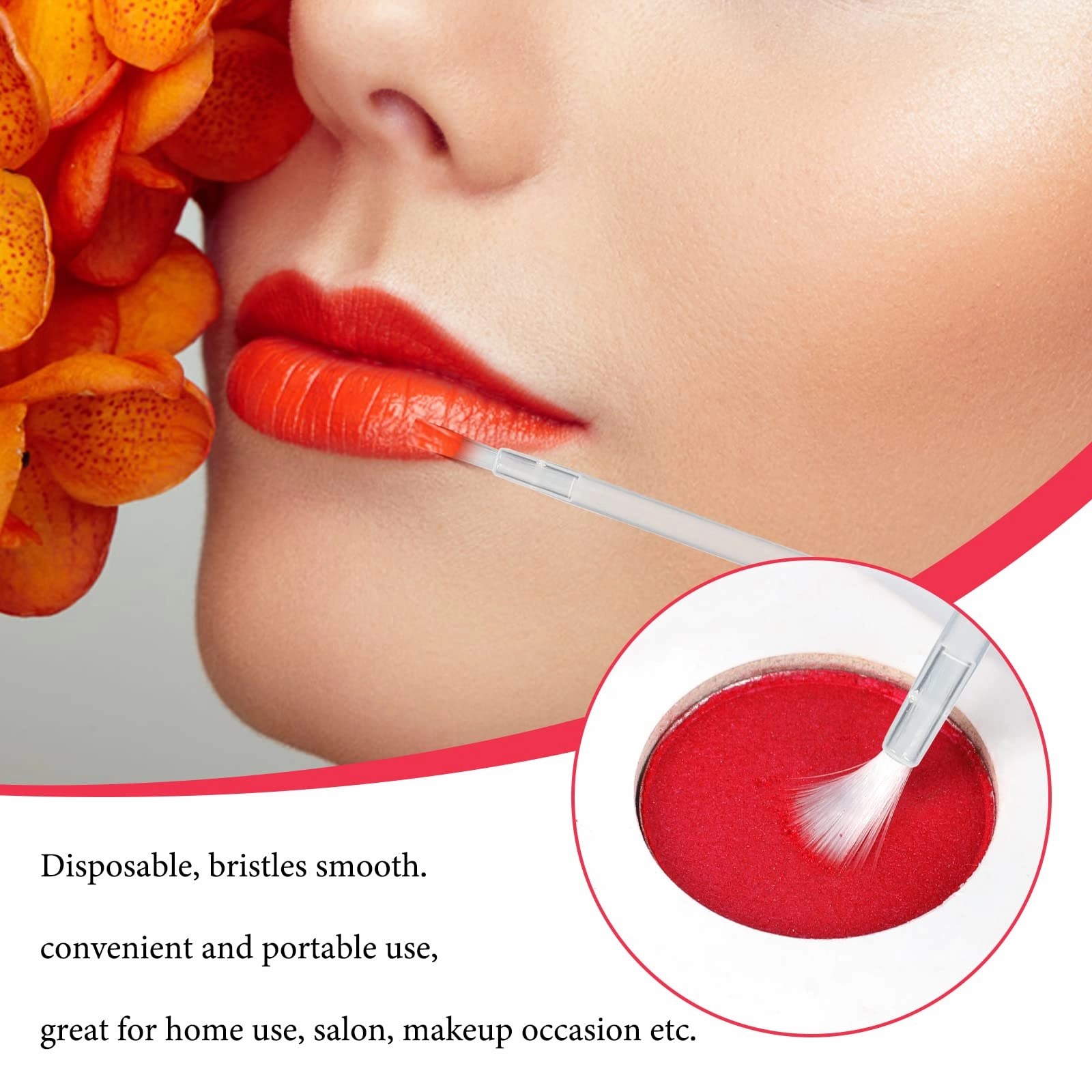 GCQQ 50PCS Disposable Lip Brushes, Clear Lipstick Applicator, Lip Wands Makeup Beauty Tool Kits PYO Cookie Paint Brush (Clear)