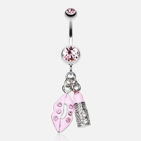 Glamourous Lip and Lipstick Belly Ring