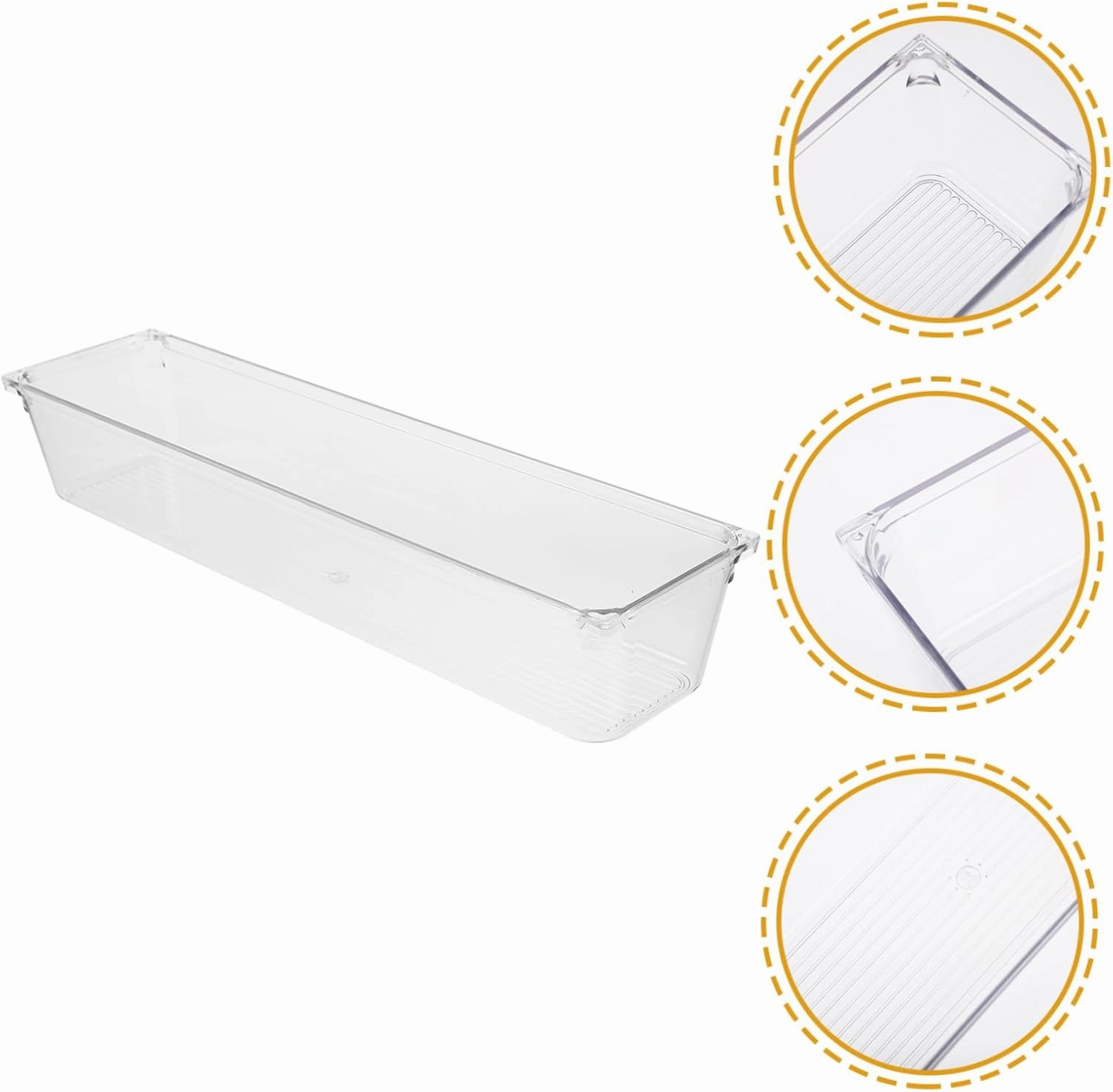 GLEAVI 2sets Clear Organizer Box Multipurpose Storage for Vanity Bathroom Office Kitchen Easy to Clean Organizer for Lip Gloss Lipstick Pens Items 2pcs*2