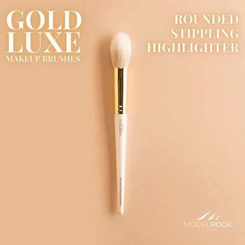 Gold Luxe Rounded Stippling Highlighter Brush