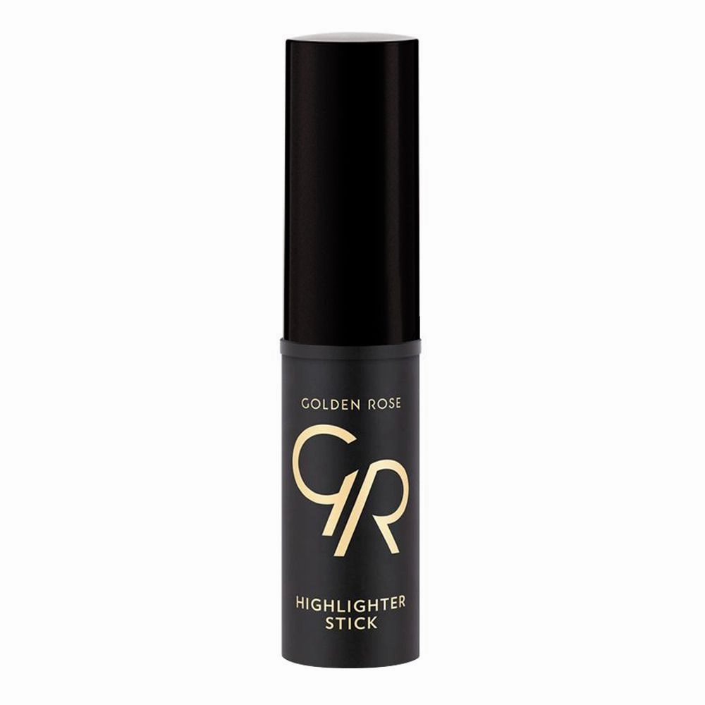 Golden Rose Highlighter Stick, 01 Bright Gold, Instant Radiance, Paraben Free