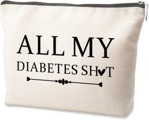 Grandparents Day Gifts Makeup Bag Pouch Personalized Gift for Diabetic Emergency Supply Bag for Grandma Grandpa Mom Dad Sister Brother for Birthday Christmas