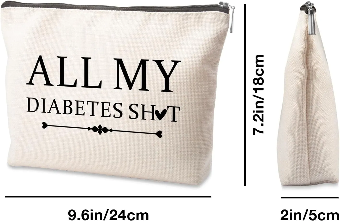 Grandparents Day Gifts Makeup Bag Pouch Personalized Gift for Diabetic Emergency Supply Bag for Grandma Grandpa Mom Dad Sister Brother for Birthday Christmas