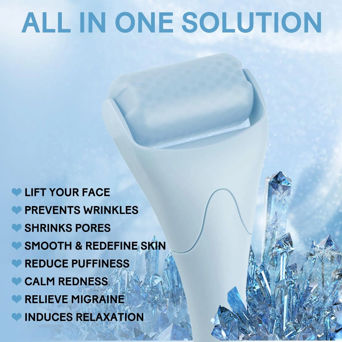 Ice Roller for Face,Eyes,Women Gifts Idea,Therapeutic Cooling to Tighten Brighten Complexion and Reduce Wrinkles,Massager under Eye Puffiness,Migraine and Pain Relidf (Haze Blue)