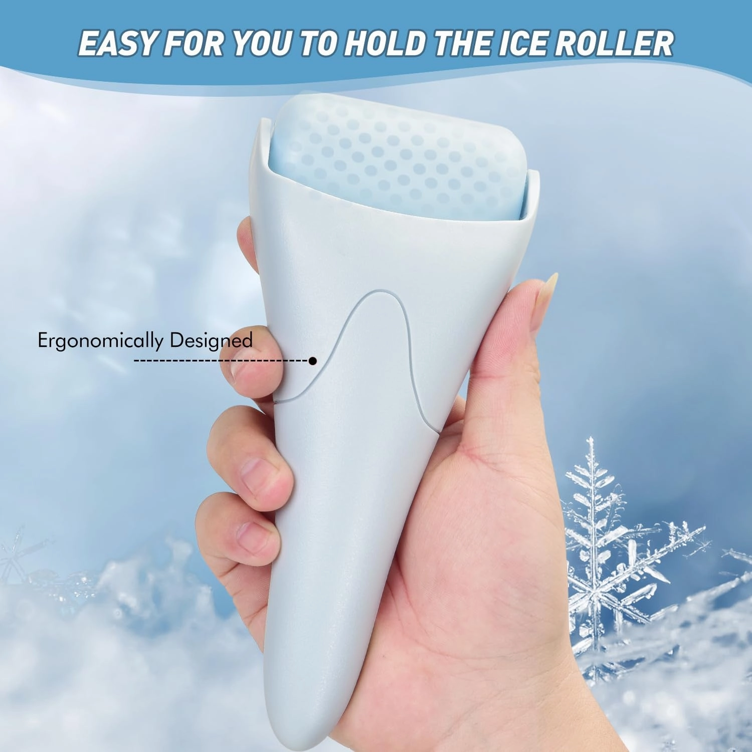 Ice Roller for Face,Eyes,Women Gifts Idea,Therapeutic Cooling to Tighten Brighten Complexion and Reduce Wrinkles,Massager under Eye Puffiness,Migraine and Pain Relidf (Haze Blue)