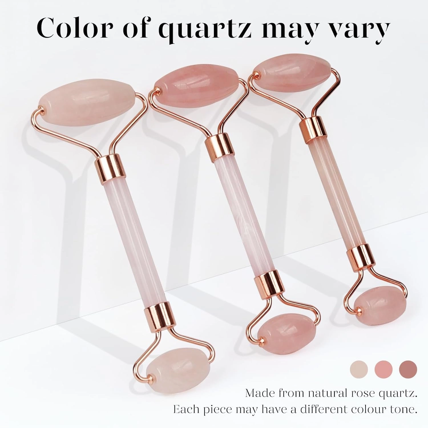 Icyme Jade Roller & Gua Sha, Face Roller Redness Reducing Skin Care Tools, Self Care Pink Gift for Men Women, Massager for Face, Eyes, Neck, Relieve Fine Lines and Wrinkles - Rose Quartz