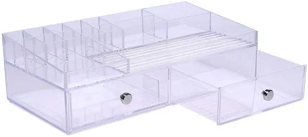 iDesign 3 Plastic Vanity, Compact Slim Storage Organization Drawers Set for Cosmetics, Dental Supplies, Hair Care, Bathroom, Dorm, Desk, Countertop, Office, 6.5" x 7" x 5"