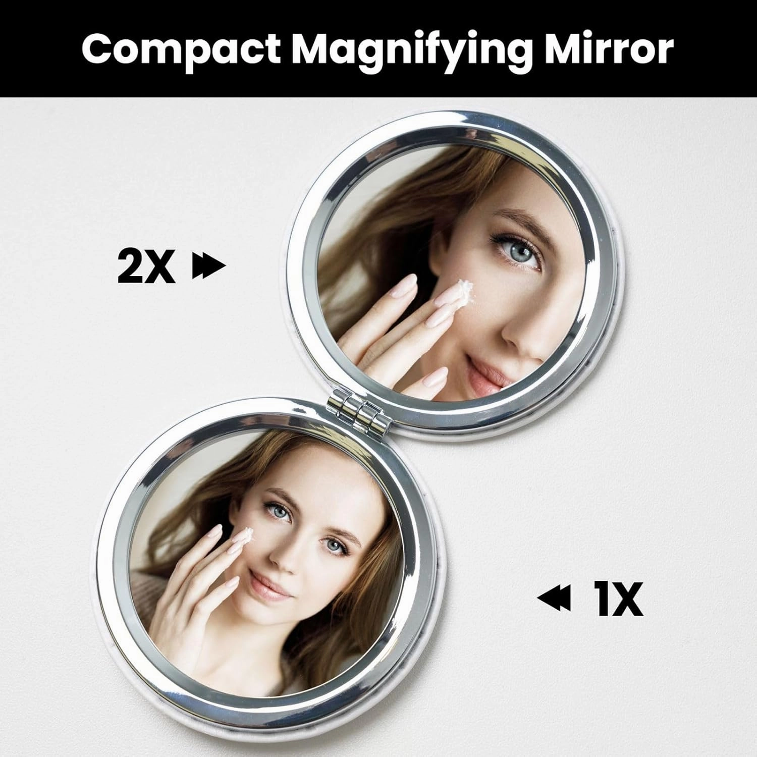 Indiana State Flag Makeup Mirror Portable Folding Mini Mirror Double Sided Travel Makeup Mirror Round Shape Handheld Pocket Mirror
