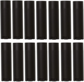 IUAQDP 50 Pieces Oval Lip Balm Tube Holder Empty Black Lipstick Container, Refillable Plastic Lip Gloss Pipe Bottle with Twist Bottom & Top Cap for DIY Make Up Lotion Stick Balm Bar, 4.5ml/0.15oz