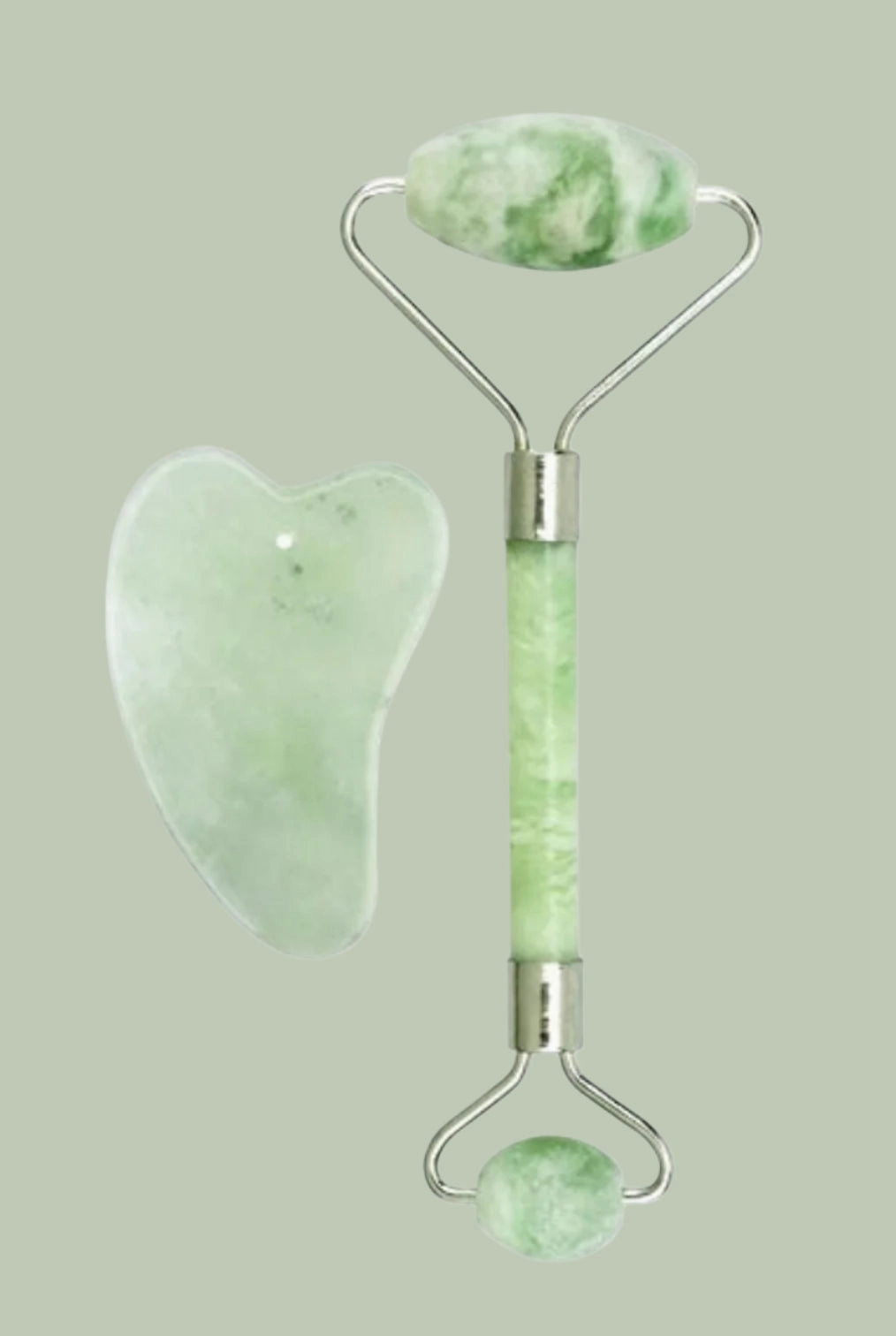Jade DUO: Facial Roller & Gua Sha