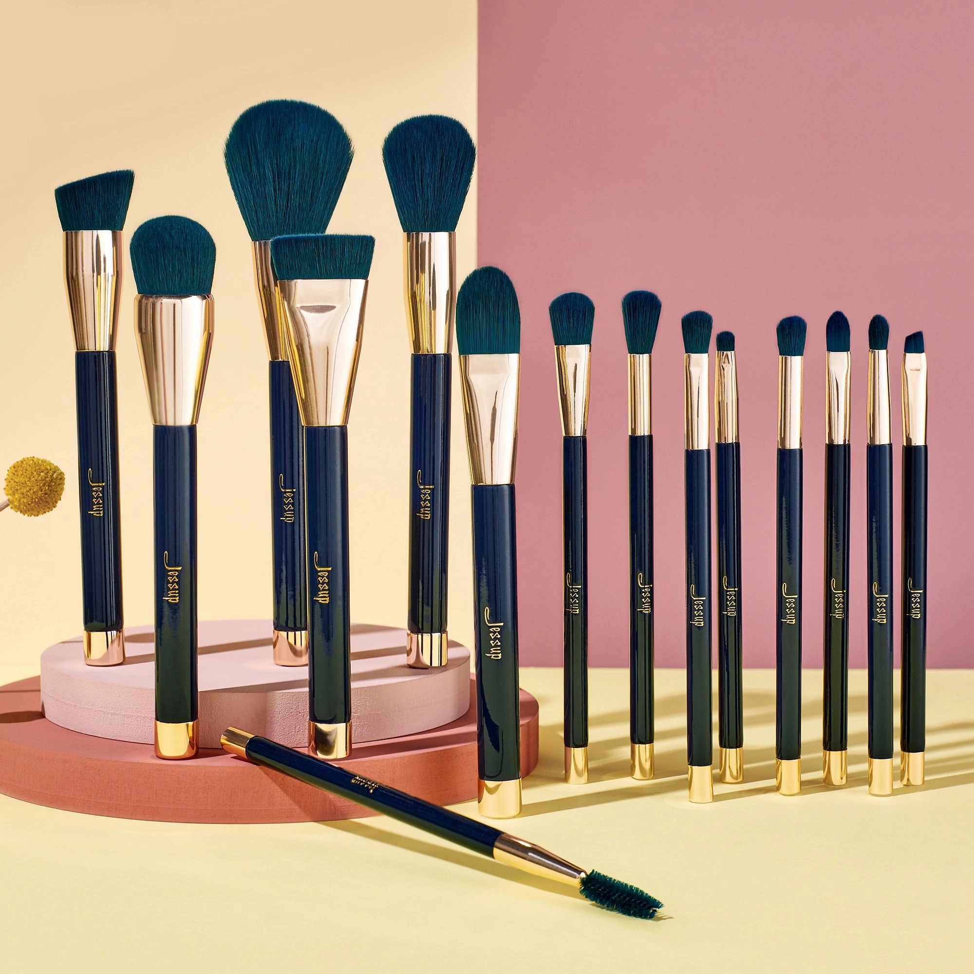 Jessup 1/3/8 sets Vegan Makeup Brushes Set 15pcs Powder Foundation Eyeshadow Eyeliner Blending Contour Concealer Smudge Spoolie