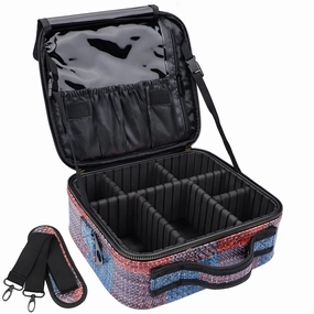 JOURMON Travel Makeup Bag Portable Cosmetic Case Organizer Portable Artist Storage Bag with Adjustable Dividers for Cosmetics Makeup Brushes Toiletry Jewelry Digital Accessories(Fuchsia,S)