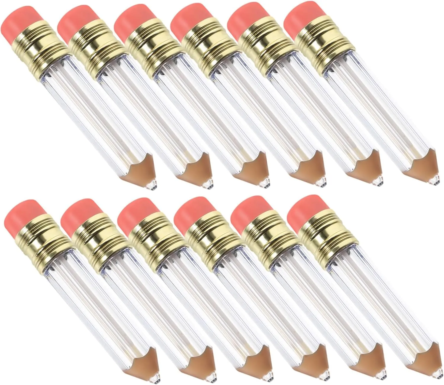 LIFKOME 12Pcs Empty Pencil Lip Gloss Tubes Containers Refillable Clear Mini Makeup Bottles for Shower Gel Body Durable Design for Easy Use