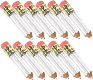 LIFKOME 12Pcs Empty Pencil Lip Gloss Tubes Containers Refillable Clear Mini Makeup Bottles for Shower Gel Body Durable Design for Easy Use