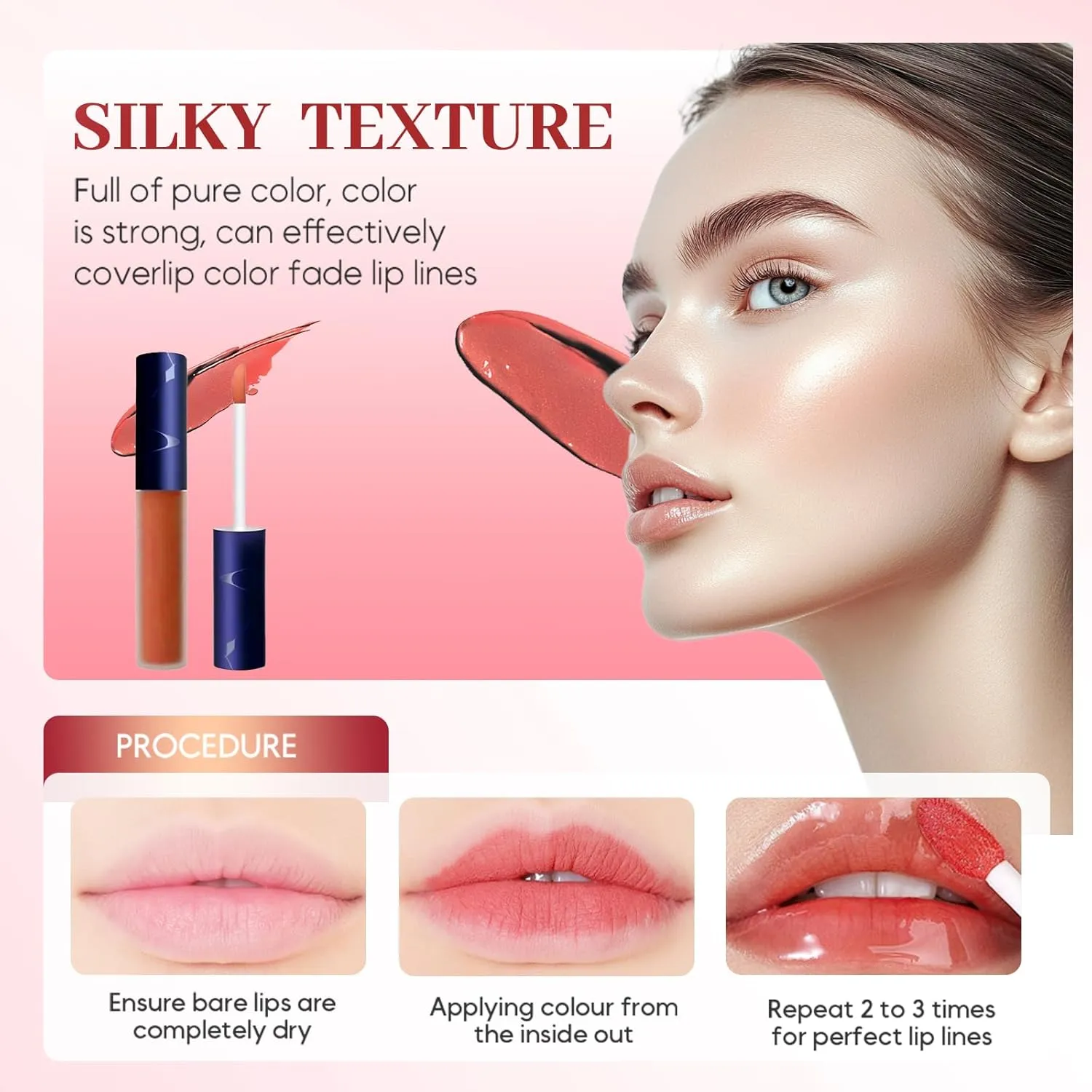 Lips Staining Lip Oil, 2025 New Long-Lasting Moisturizing Lip Tint for Natural Look, Waterproof Matte Lipstick for Makeup (H)