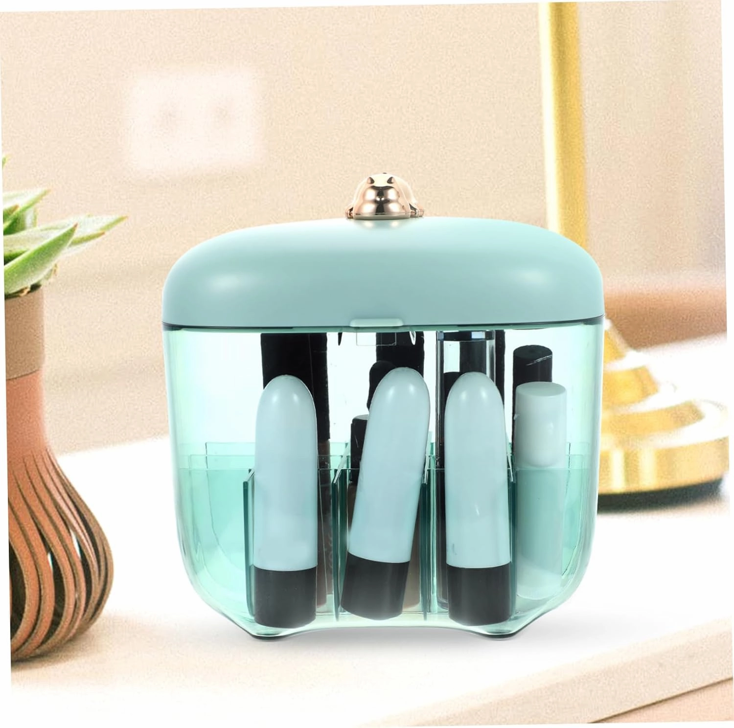 Lipstick Storage Box Lip Gloss Clear Makeup Brush Holder Desk Bedroom Supply With Cover Storage Rack