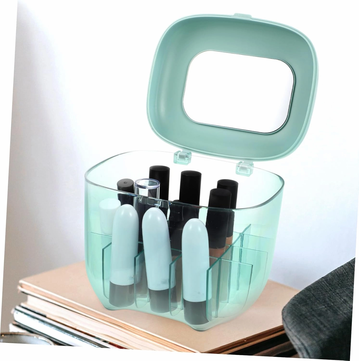 Lipstick Storage Box Lip Gloss Clear Makeup Brush Holder Desk Bedroom Supply With Cover Storage Rack