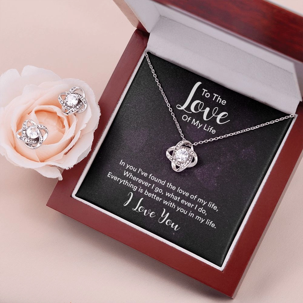 Love Knot Earring & Necklace Set - To My Love