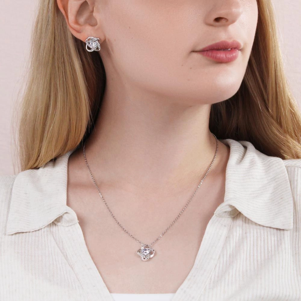 Love Knot Earring & Necklace Set - To My Love