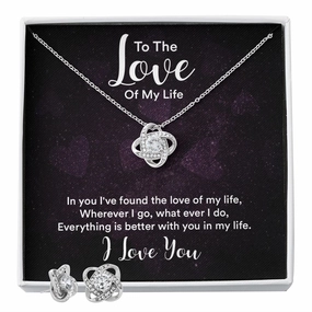 Love Knot Earring & Necklace Set - To My Love