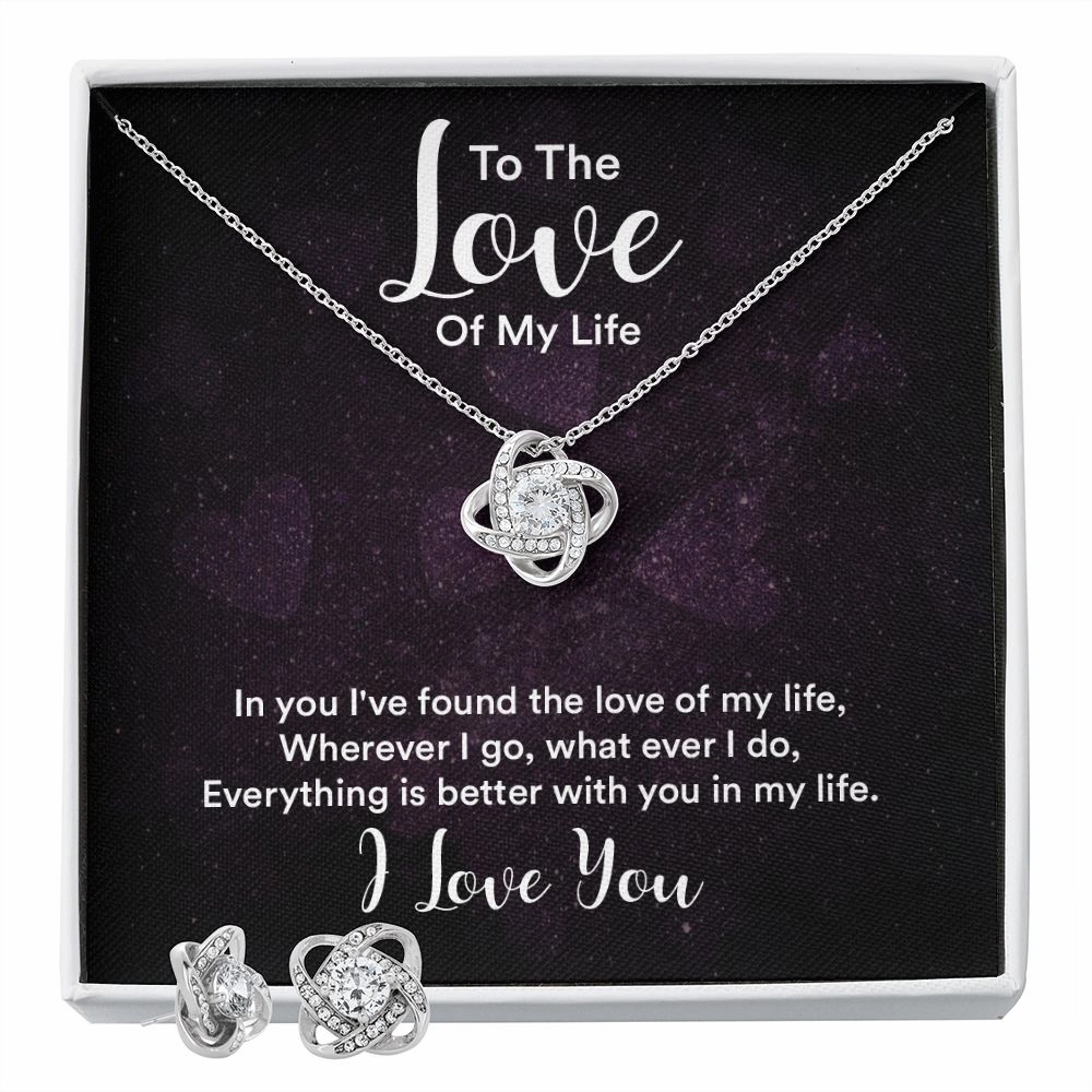 Love Knot Earring & Necklace Set - To My Love