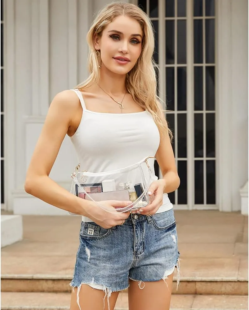 LOXOMU Clear Purse Stadium Approved, Small Crossbody Bag Shoulder Handbag for Women