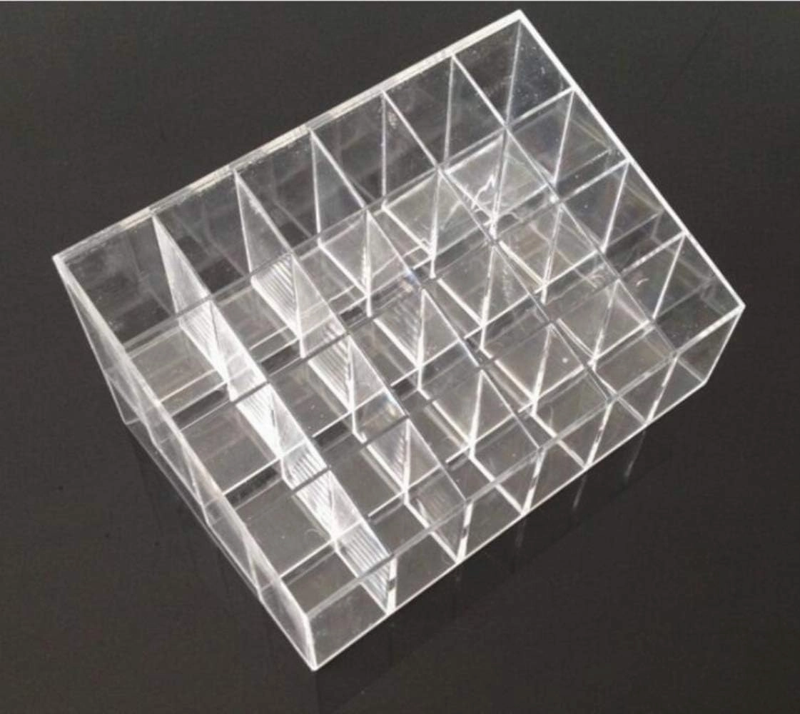 LYYS Clear Acrylic Compartment Lipstick Organizer Display Holder Stand Storage (24-Slot)