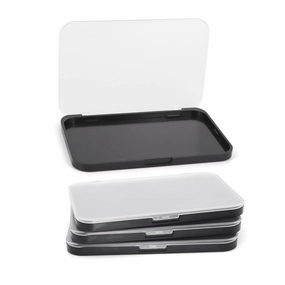 Magnetic Makeup Palette with Frosted Clear Top, 3Pack Empty Eyeshadow Dispensing Storage Box with 60Pcs Adhesive Metal Stickers for DIY Cosmetics Blush Powder-6.69"X4.41"Palette