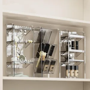 Makeup Organizer Tray, Cosmetic Display Case 12 Spaces Case Storage for Vanity, Bathroom Counter or Dresser, Countertop Organizer for Cosmetics, Skincare, Lipsticks,Clear