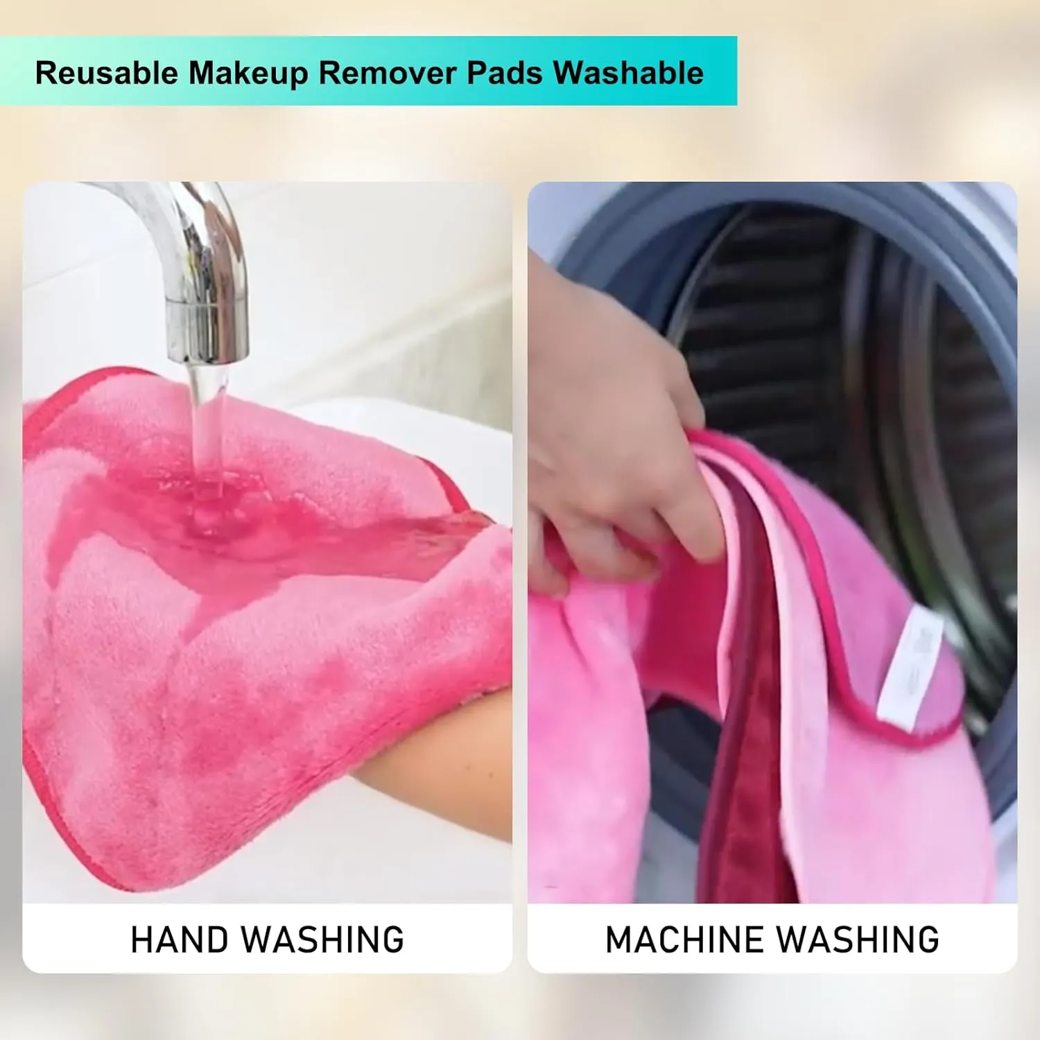 Makeup Remover Face Cleansing Cloth - Chemical-free Microfiber Reusable Facial Clean Towel, Remove Makeup Instantly with Only Water (7 PCS)