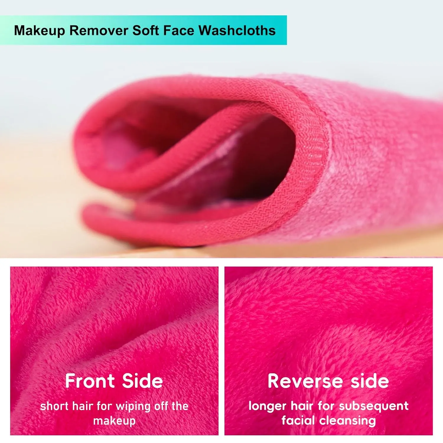 Makeup Remover Face Cleansing Cloth - Chemical-free Microfiber Reusable Facial Clean Towel, Remove Makeup Instantly with Only Water (7 PCS)