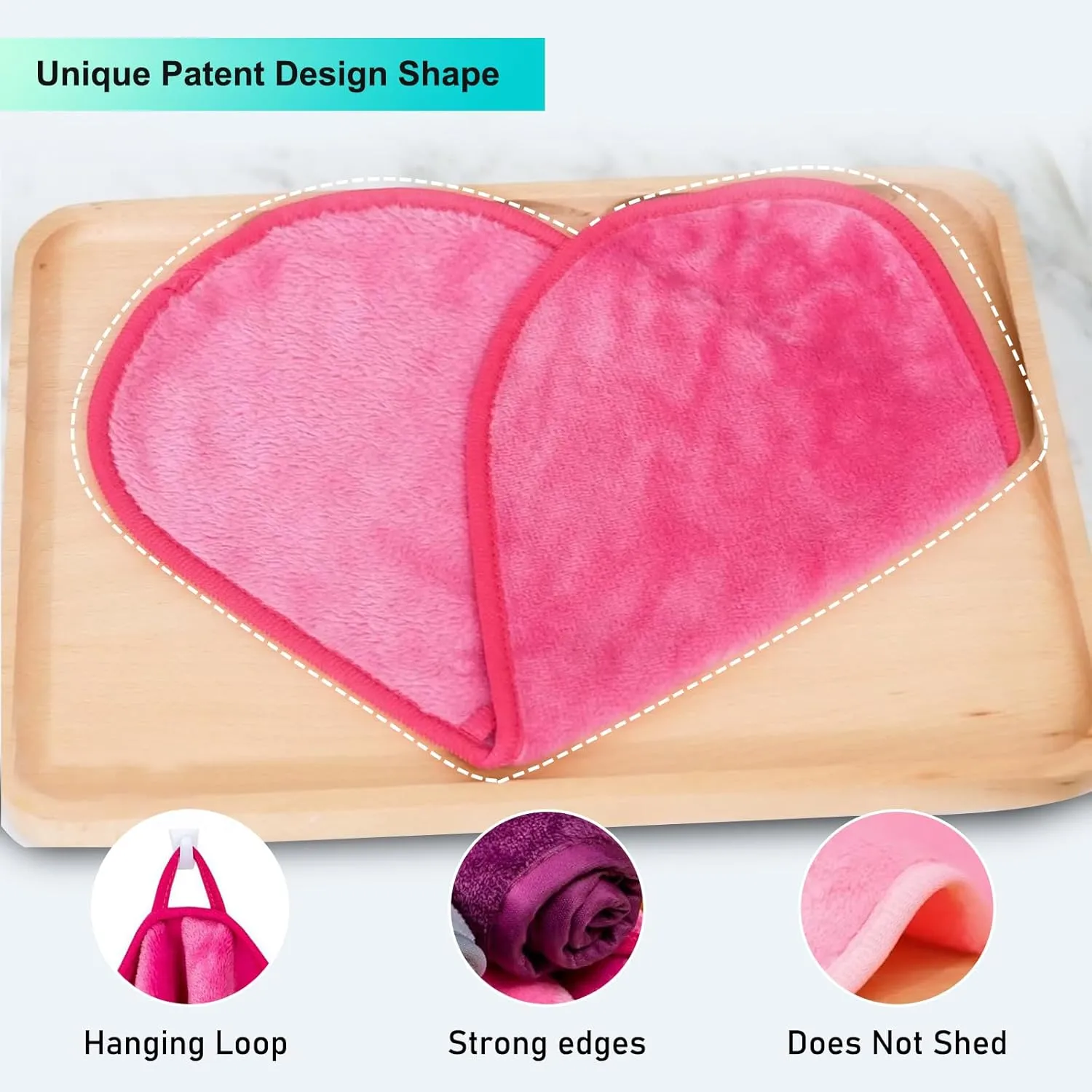 Makeup Remover Face Cleansing Cloth - Chemical-free Microfiber Reusable Facial Clean Towel, Remove Makeup Instantly with Only Water (7 PCS)
