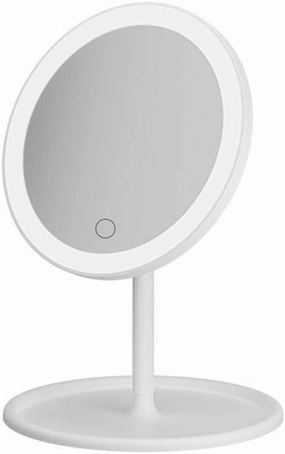 Makeup Mirror Desktop LED Makeup Mirror with Light Dressing Table Fill Light Desktop Portable Folding Light Makeup Small Mirror Lighted Makeup Mirror(B)