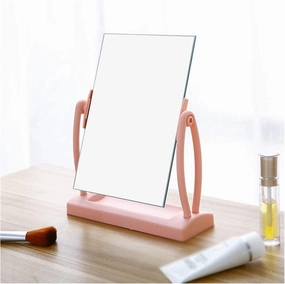 Makeup Mirror Makeup Mirror Desktop 360- Degree Rotating Vanity Mirror, Household Makeup Mirror, Student Princess Mirror, Small Square Mirror, Tabletop Cosmetic Mirror Portable SMA