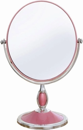 Makeup Mirror Nordic Double-Sided Vanity Mirror Portable Vanity Mirror 3X Magnifying Mirror Vanity Mirror Bathroom Beauty Mirror Lighted Makeup Mirror(A)