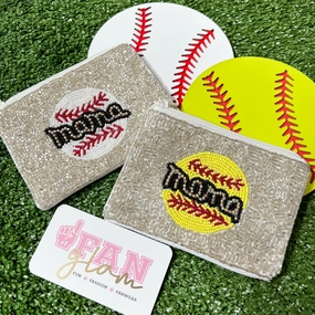 MAMA SPORTS BALL BEADED COIN PURSE - 2 COLORS