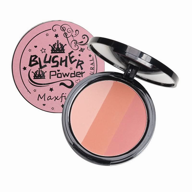 Maxfine 3-Color Rose Blush Palette – Soft Matte Finish & Long-Lasting