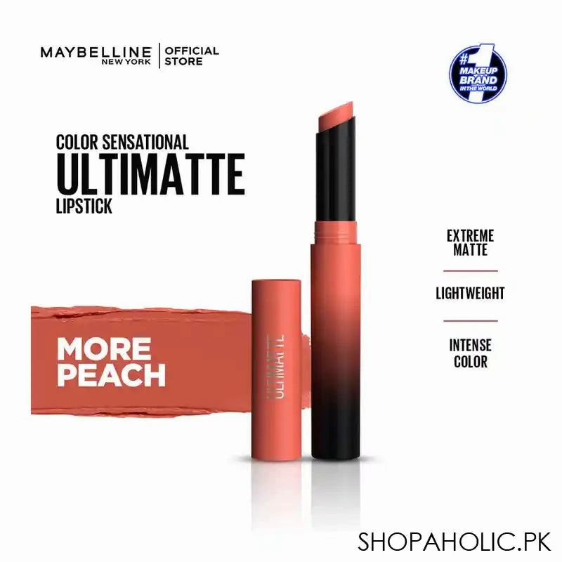 Maybelline New York Color Sensational Ultimatte Matte Lipstick, 1099 More Peach