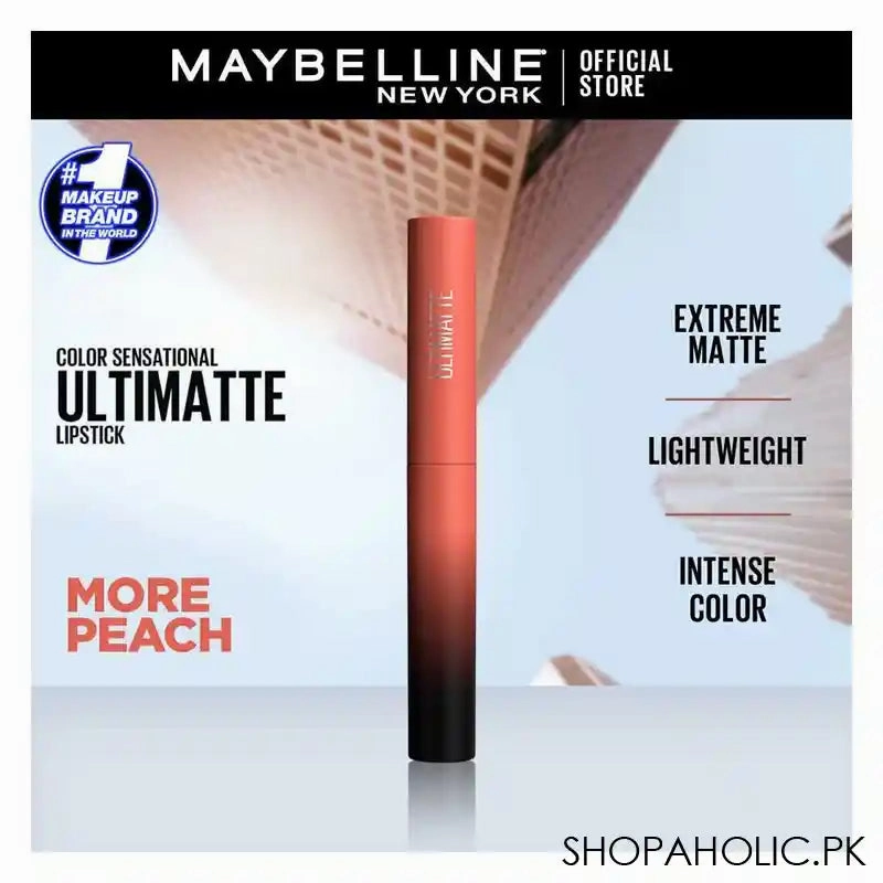 Maybelline New York Color Sensational Ultimatte Matte Lipstick, 1099 More Peach