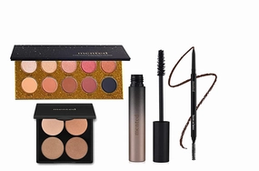 Mented Cosmetics | Nude and Dark Eyeshadows, Everynight Eye Shadow Palette   Gold and Bronze Highlighter, Sunkissed Highlighter Palette   Eyebrow Pencil (Medium Brown)   Long Live the Lash Mascara