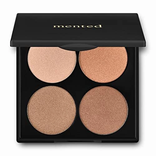 Mented Cosmetics | Nude and Dark Eyeshadows, Everynight Eye Shadow Palette   Gold and Bronze Highlighter, Sunkissed Highlighter Palette   Eyebrow Pencil (Medium Brown)   Long Live the Lash Mascara
